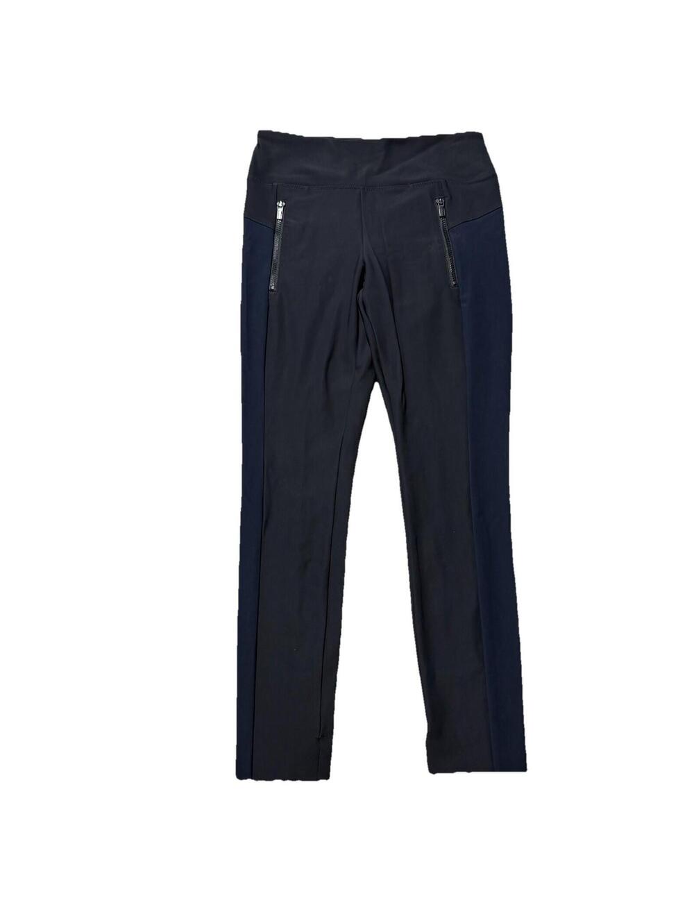 Athleta Stellar Tight Women's Size Small Black Navy Zip Pocket Workwear Travel